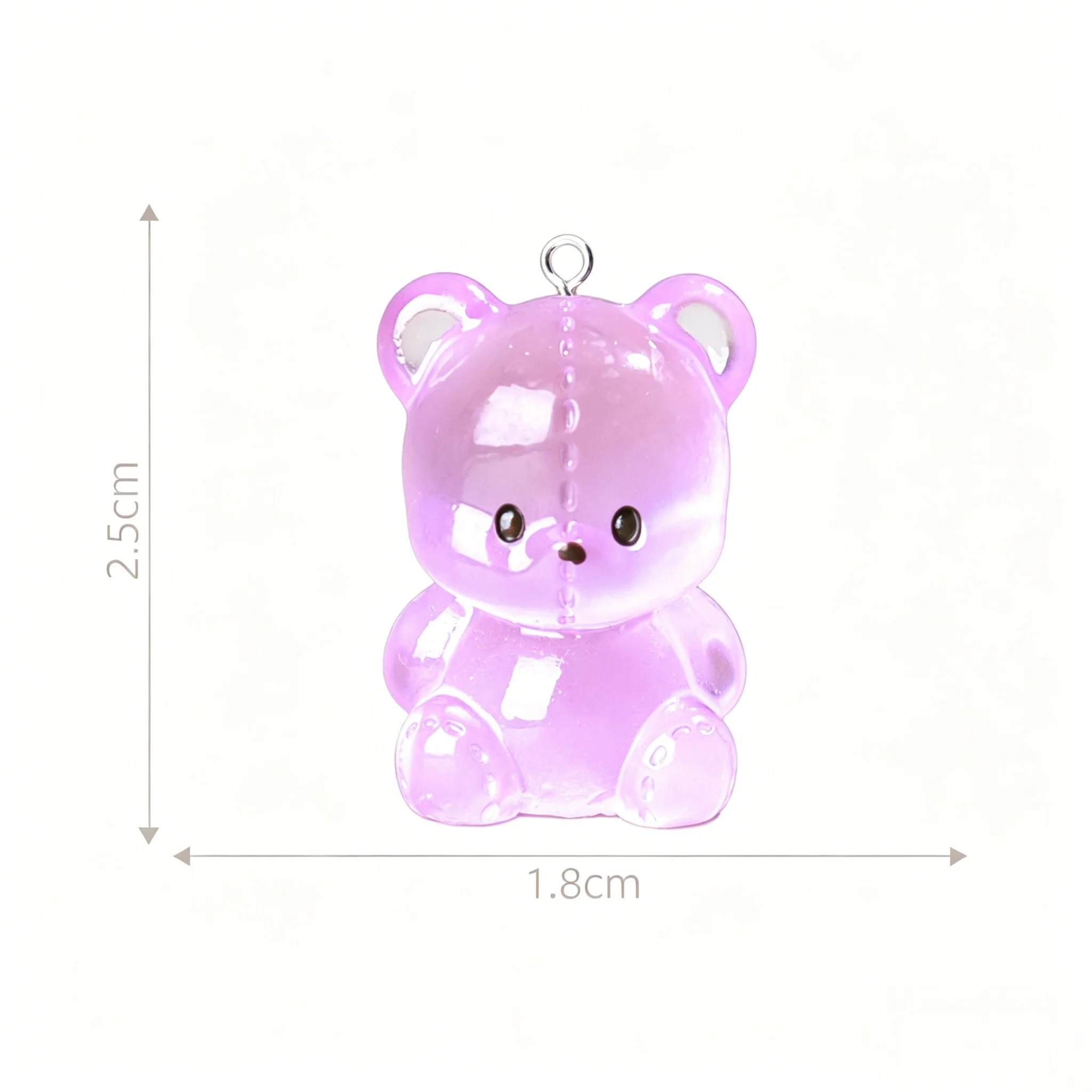 10개 귀여운 야광 레진 곰 참, DIY 귀걸이, 열쇠고리 및 쥬얼리 제작 용품용 귀여운 동물 펜던트