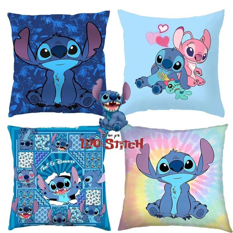 Cushion Cover Anime Disney Stitch Cushion Cover Kawaii Lilo & Stitch Printed Pillowcase Cartoon Frozen Elsa Cushion Cover 45x45cm cushion cover,pillow case cover,baby pillow cover