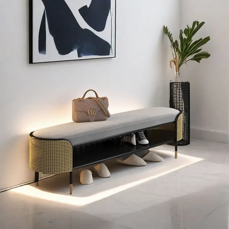Modern Luxury Shoe Bench Entryway Stool Designer Long Bench Italian Bedroom End of Bed Bench Sofa Ottoman Fashion Home Furniture