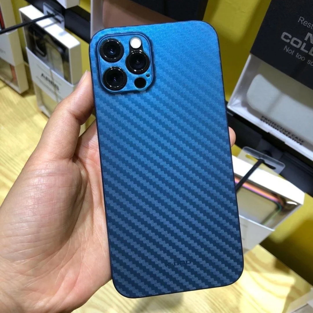 K-Doo Carbon Fiber Pattern Ultra Slim Phone Case with Lens Protection