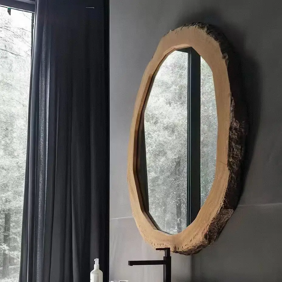 Irregular Wood Wall Mirror 2