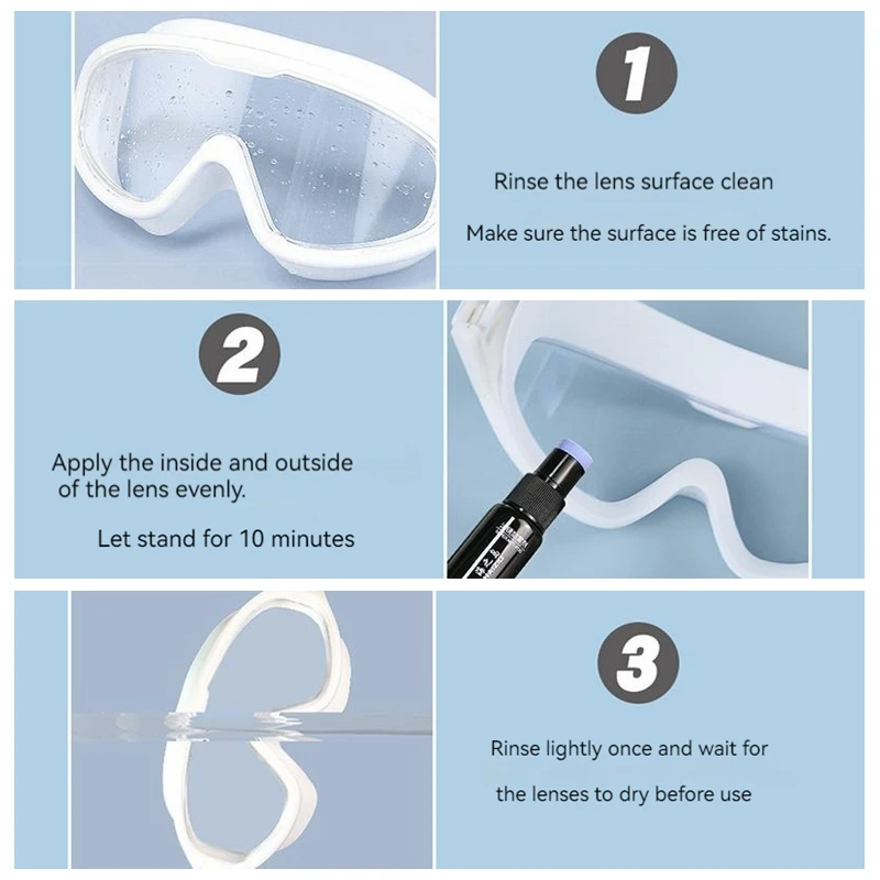 Adults Electroplated Swimming Goggles Large Frame Waterproof Swim Glasses Diving Water Sport Eyewear with Earplug for Men Women 5