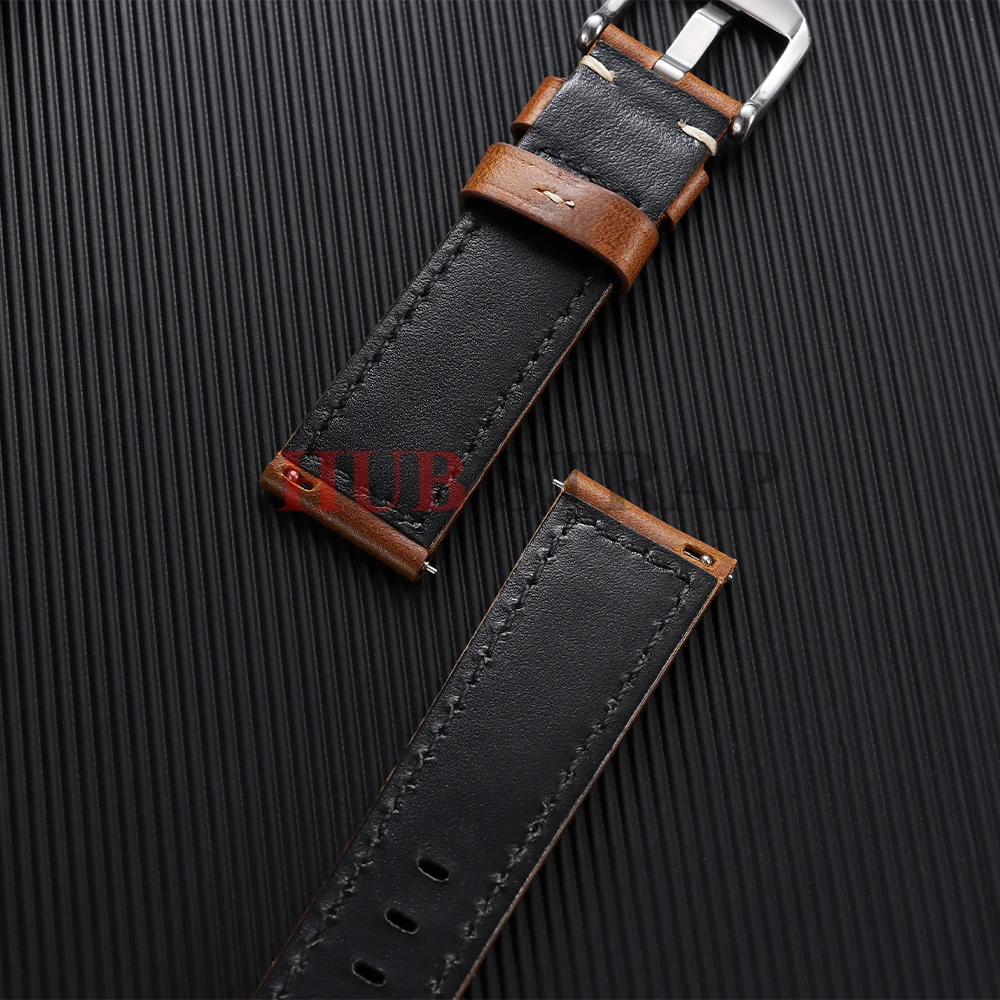 Vintage Leather Oil Wax Discoloration Watchband - Universal Replacement Sport Strap