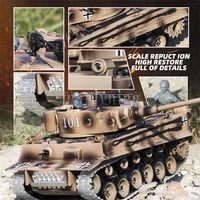 1/18 Large Rc Metal Tank 2.4GHz Remote Control War Tanks With Shooting Car Military Truck Model For Boys Children Kids Gifts New 2