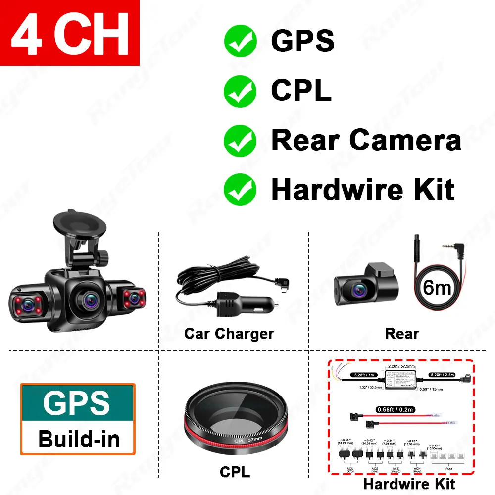 4 Channel 4*1080p Dash Camera Built-in Gps & Wifi Cpl Dual Lens 8 Infrared  Light Night Vision 170 Degree With Rear Lens Car Dvr - Dvr/dash Camera -  AliExpress