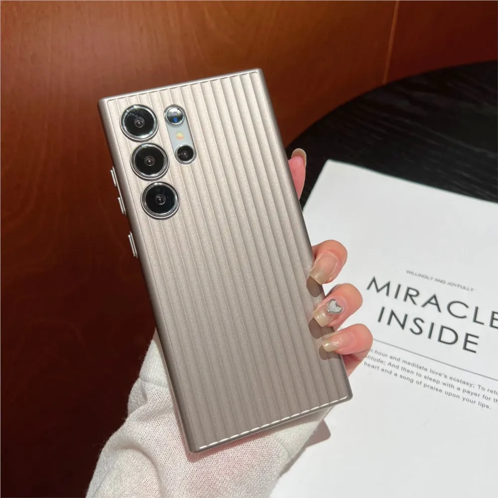 Original Matte Stripes Pattern Phone Case with Camera Protection and Shockproof Armor Design