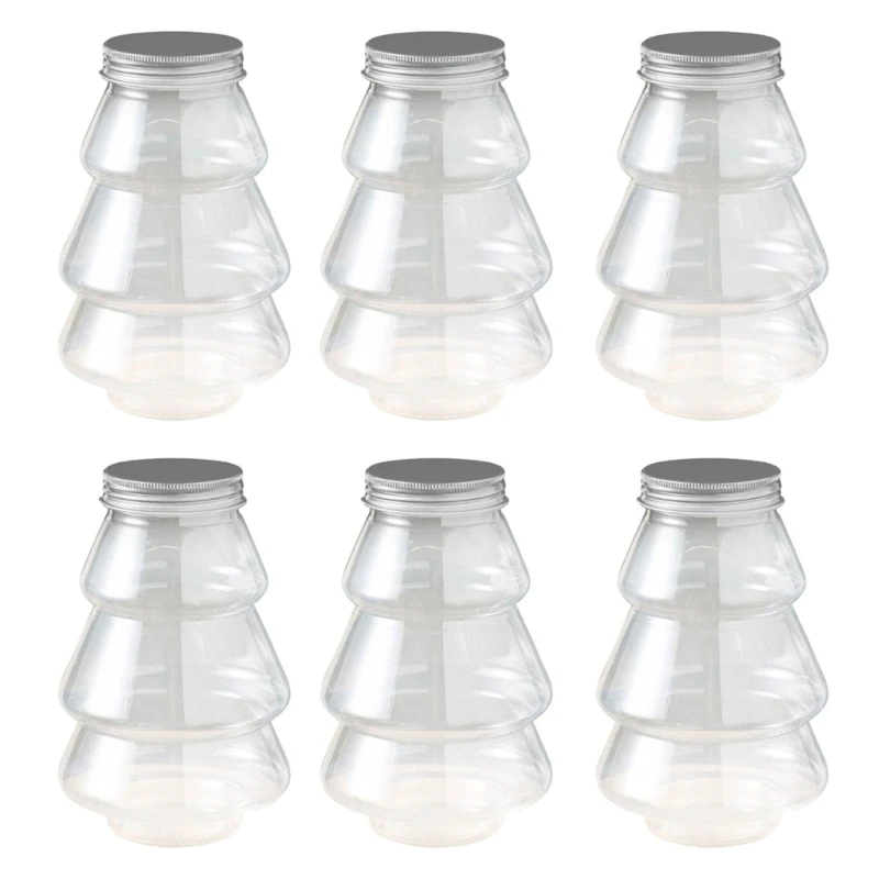 

Christmas Tree Candy Jar Set of 6 Transparent Cookies Dried Nut Packaging