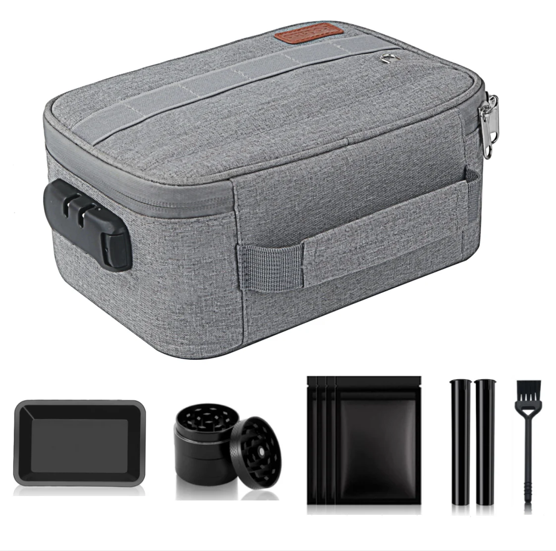 Portable odor proof cigarette storage bag odorless travel storage box carbon fiber lined odor proof bag tobacco combination pack