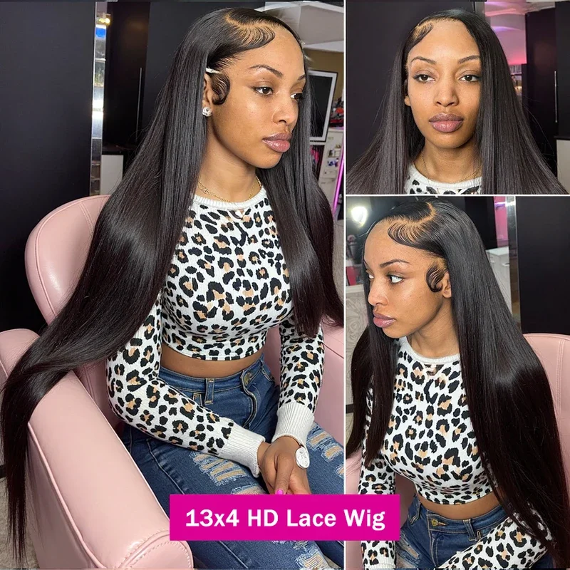 100% Human Hair Bone Straight Wig 13x4/13x6/5x5 HD Lace Frontal Glueless 30 40 Inch Brazilian For Women