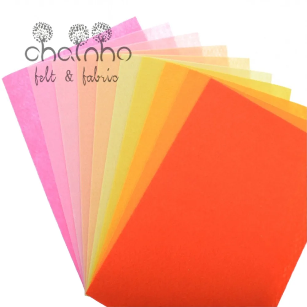 Chainho,Polyester Non-Woven Felt Fabric,Thickness 1mm,DIY Sewing Material,Toys Cloth,10x15cm/Piece,40Pieces,Mix Color(No Repeat)