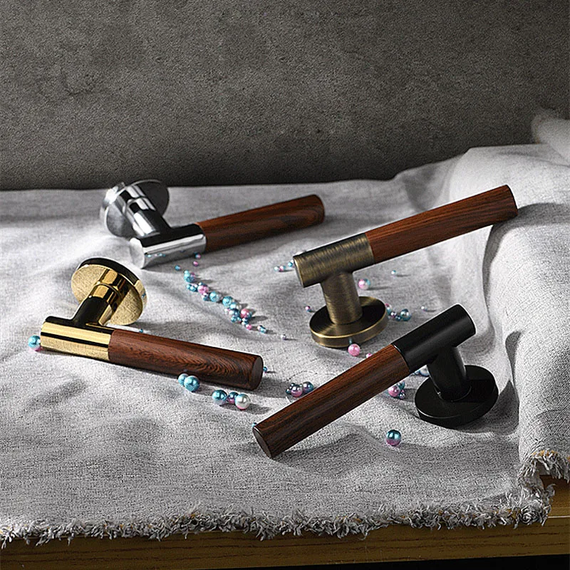 

Дверной замок с античным деревянным узором, черный межкомнатный замок для гостиной/спальни, 1 комплект