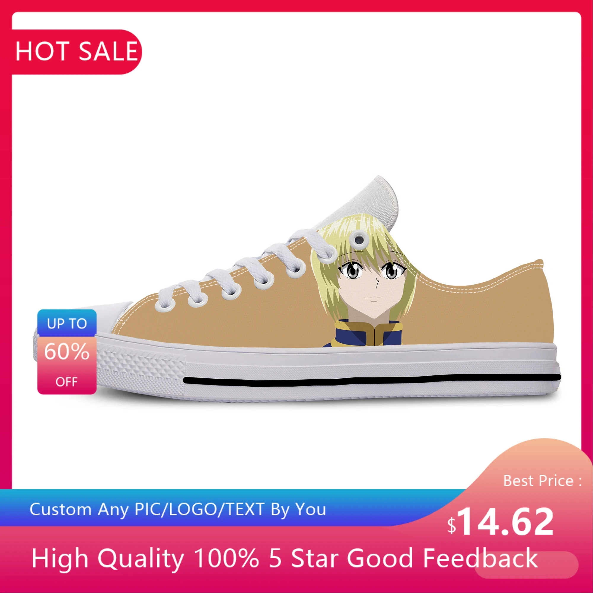 

Легкие дышащие кроссовки с низким верхом и 3D-принтом японского аниме Манга охотника X Hunter Kurapika