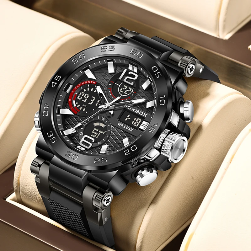 LIGE 2023 NEW Men Watches Quartz Top Brand Luxury Digital Male Clock Military Sport Original Genuine Silicone Classic Wristwatch
