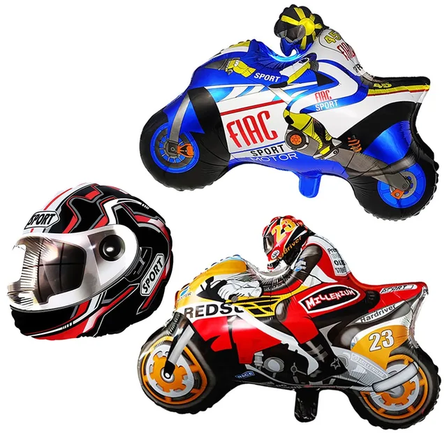 Motocross Luftballons 7-teilig - Geburtstagsdeko Für Motorrad & Rennauto Partys
