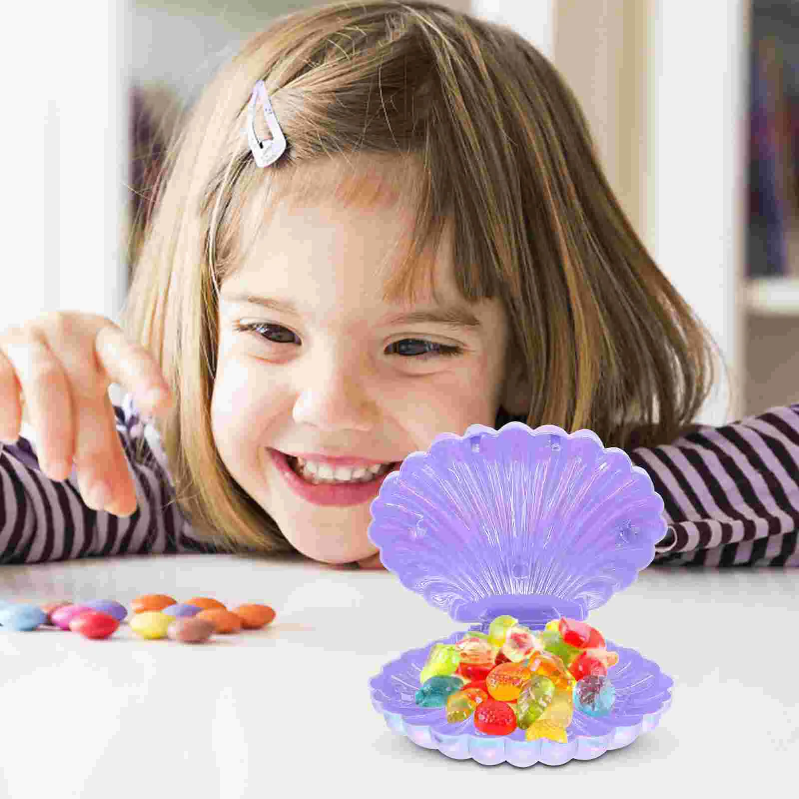 

Plastic Storage Shell Candy Boxes Biscuit Treats Holder MakeUp Jewelry Storage Boxes Baby Shower Birthday Party Favor
