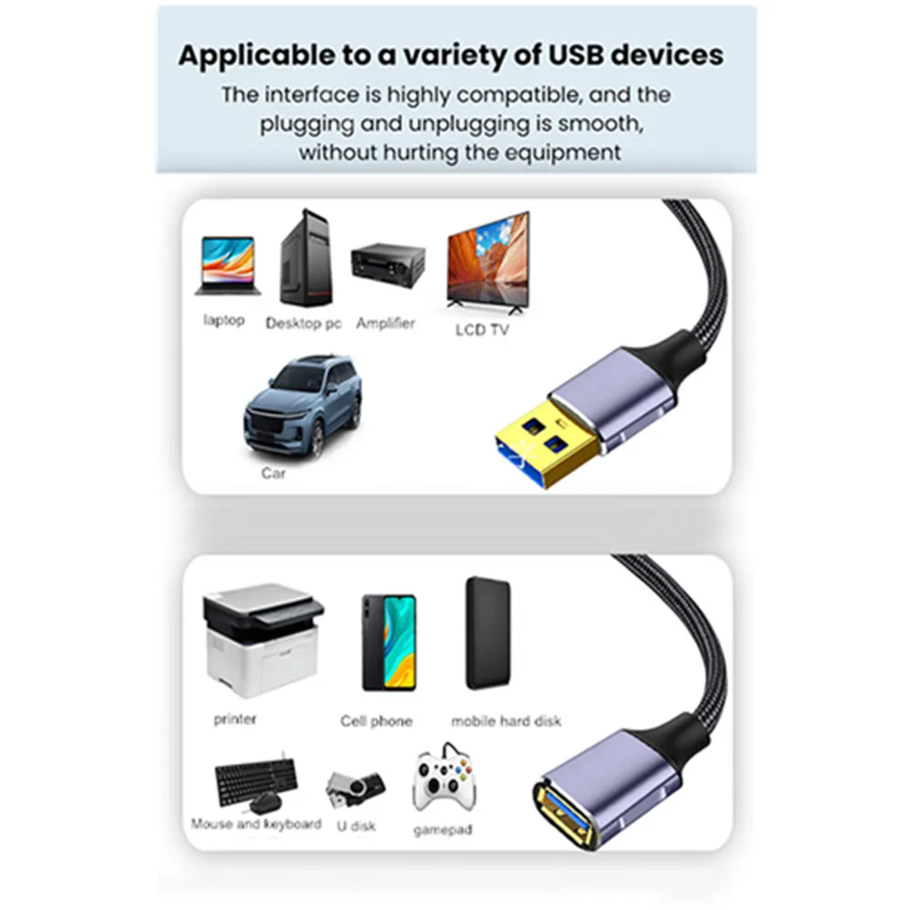 USB 3.0 Ȯ  ȭ ڵ, Ʈ PC 콺 Ű  SDD ϵ ũ, M/F ͽټ ̺, 5Gbps, 5V3A , 1 m, 2 m, 5m