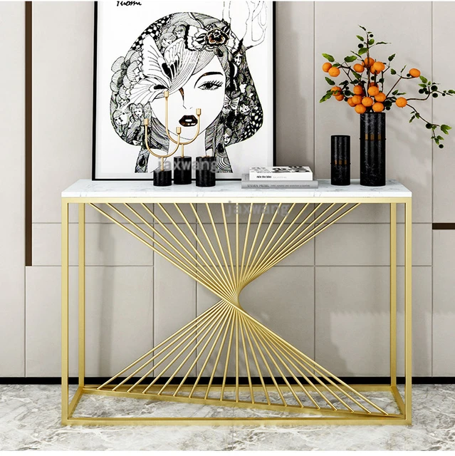Light Luxury Modern Console Marbre Living Room Sofa Tables Nordic Home Iron Sofa  Table Furniture Bedroom Decoration Cabinet - Console Tables - AliExpress