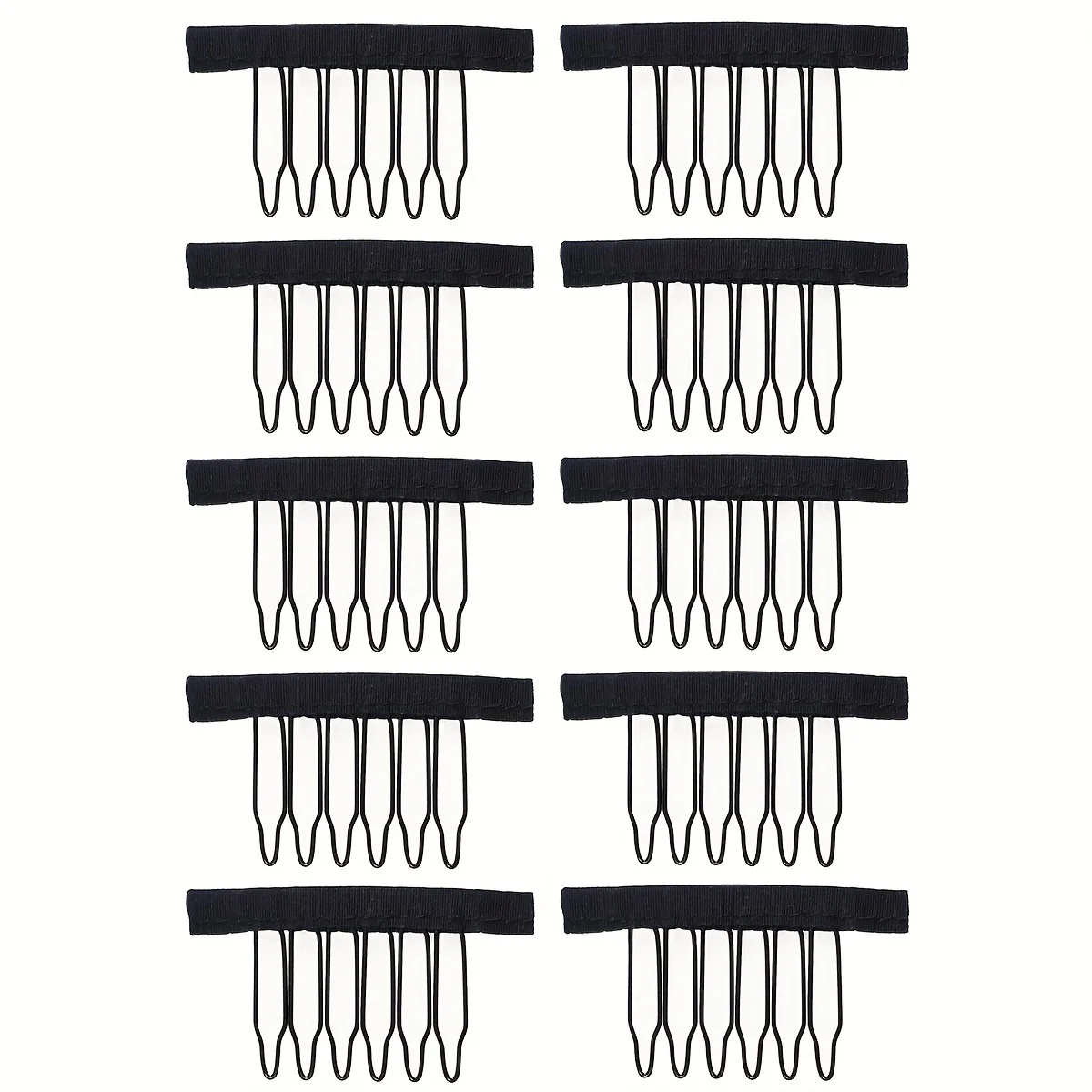 Hair clips Wig clips Wig combs To secure wig 6-Teeth comb clips With cloth For making caps Steel material clips Combs For hair 10/20/50Pcs
