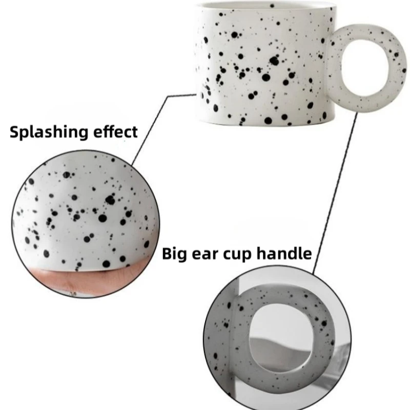 Ceramic Coffee Mug Handmade Nordic Style Blue Porcelain Cup