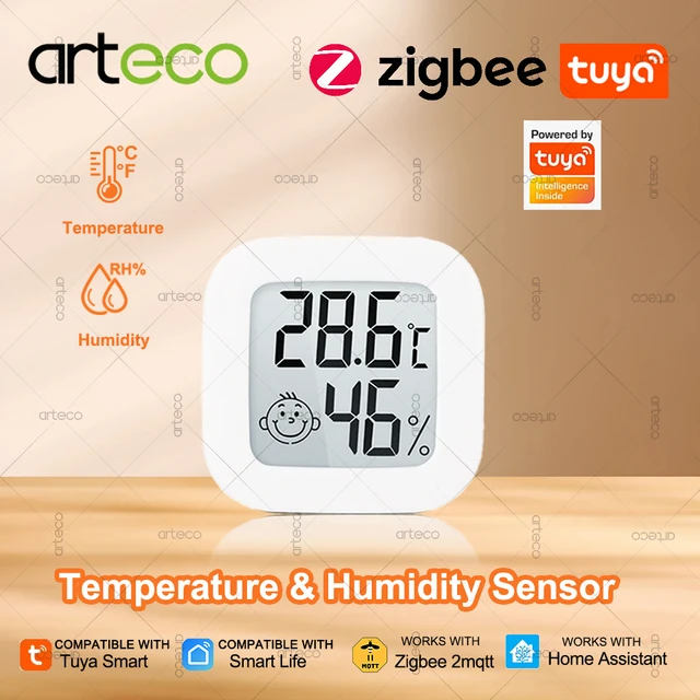 Tuya ZigBee Temperature And Humidity Sensor With LED Screen For Smart Home Works With Amazon Alexa Google Assistant Yandex Z2M