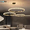 Nordic Luxury Led Crystal Ring Chandeliers for Living Dining Room Modern Minimalism Crystal Pendant Light Hanging Chandelier 2