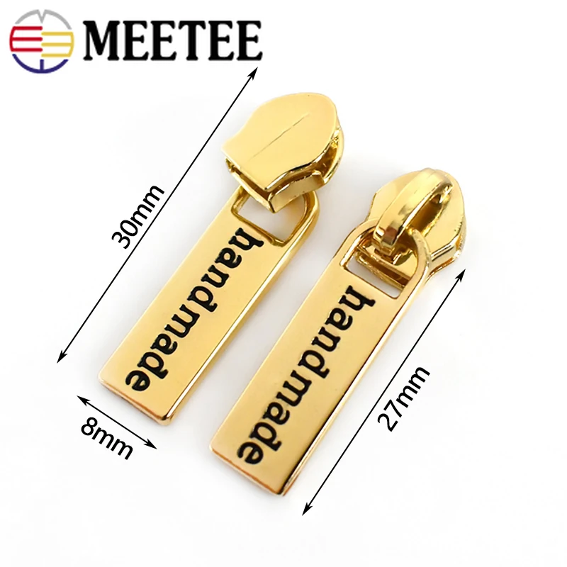 10pcs Meetee Handmade Zipper Sliders for 5# Nylon Zippers Garment Bag Zip Head Puller Repair Kits DIY Sewing Accessories
