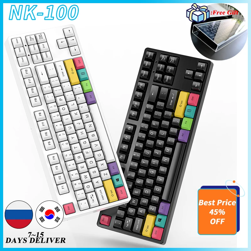 Игровая механическая клавиатура NK100 87 клавиш игровая проводная с синими и