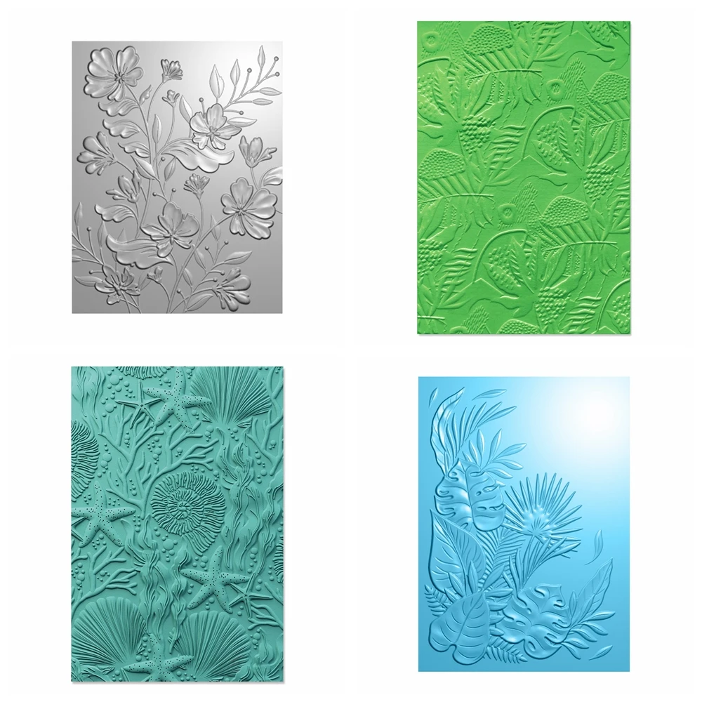Plastic Embossing Folder Embossing Folder Magnolia Branches 3-D Textured Impressions Embossing Folder Under The Sea Background Template for Card Making Scrapbooking
