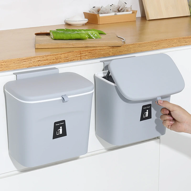 Household Sliding Wallmounted Trash Can Door Hanging Garbage