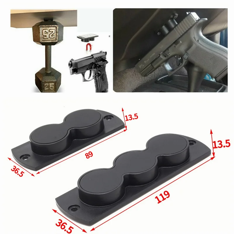 Tactical Gun Magnet Mount Magnetic Holster 35LB Rating Concealed Holder Anti-Scratch Cap Screws For Glock G17 19 34 43x USP 1911