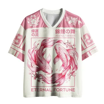 2026 New Sports Short Sleeved Shirt, V-neck Short Sleeved T-shirt, Sports Fashion 3D Printed Quick Drying Fun Mesh Jersey 1