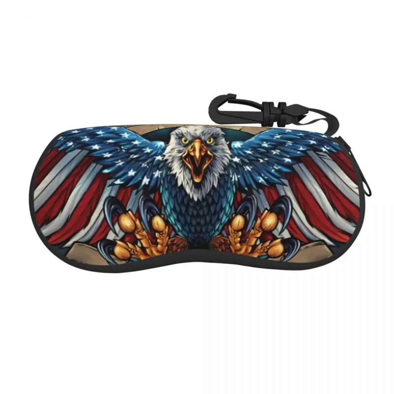 

US Flag Wings Eagle Shell Eyeglasses Protector Cases Cool Sunglass Case American Flag Glasses Bag