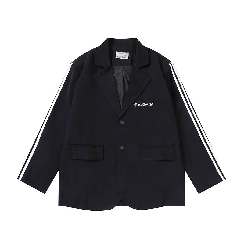 

Streetwear Fashion Men Hip Hop Loose Casual Sport Blazer Suit Jacket Elastic Waist Pants Sets Unisex Suits Coat Sweatpants Male