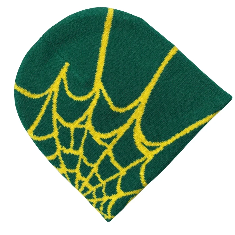Strickmütze mit Spinnennetz-Design, Unisex, warme Skullies für kaltes Wetter im Freien – Detail 3