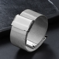 Elegant Milanese Stainless Steel Mesh Watch Band - Multiple Widths - 22mm (Silver)