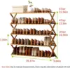 Folding Bamboo Shoe Rack - No Installation Required, Ventilated Design,(5 Tier) 2