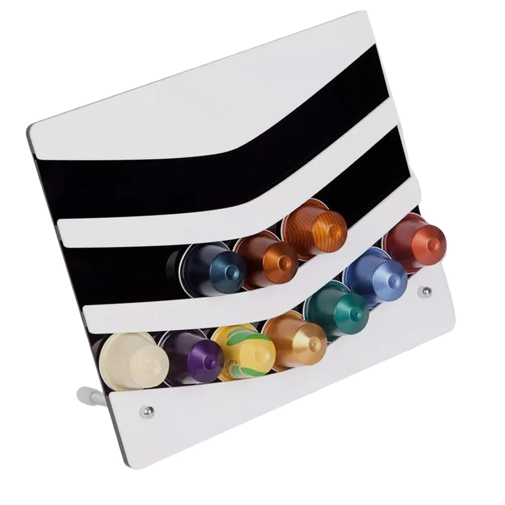 Coffee Pod Dispenser Acrylic Coffee Holder Capsule Shelves Support