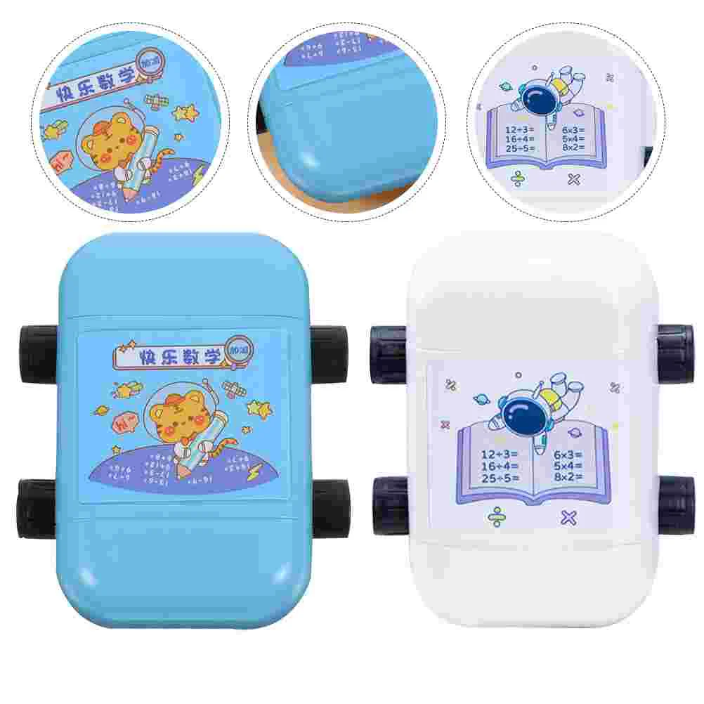 2 Pcs Subtraction Math Supply Student Plastic Stamp Rollers Small Postage Stamps School Scroll Wheel Compact