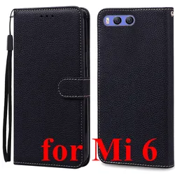 Luxury Leather Wallet Flip Phone Case - Elegant Protective Cover with Card Slots and Stand Function (Black Mi 6)
