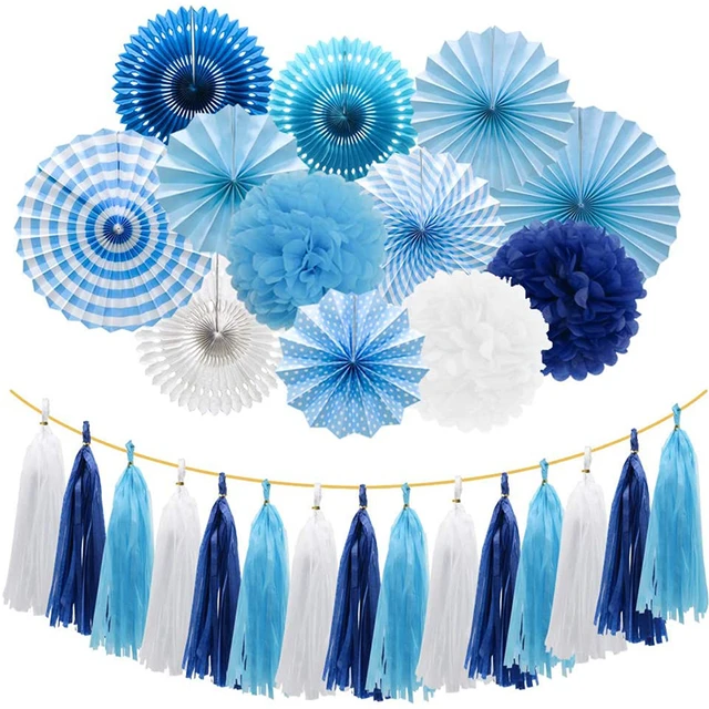 Navy Blue Tissue Paper Pom Poms Wedding, Birthday, Bridal Shower, Baby  Shower, Party Decorations, Garden Party 