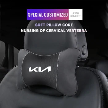 Car Universal Seat Headrest Pu Leather Neck Memory Pillow Head Support Protector Cushion For Kia Sportage KN Auto Accessories