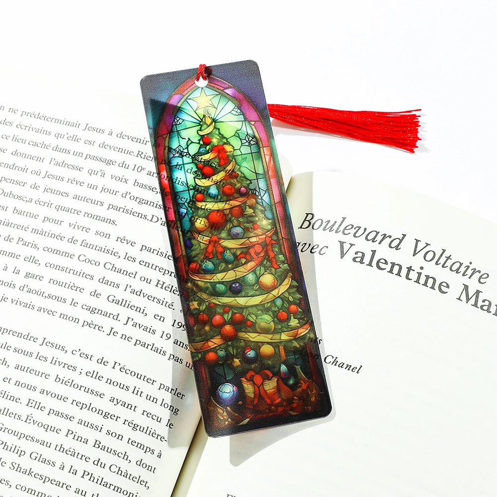 Snowman Santa Bookmarks Christmas Stocking Fillers Gifts For Book Lovers Bookworms Family Office Supplies Reading Markers 1Pc