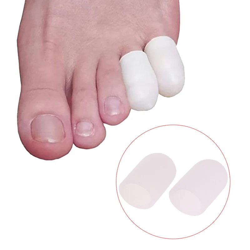 NUOVO 2 pezzi di tubicini in silicone per la correzione di calli e vesciche, protezione per mignolo, protezione per alluce valgo, manicotto in gel per la protezione delle dita dei piedi._voghion.com