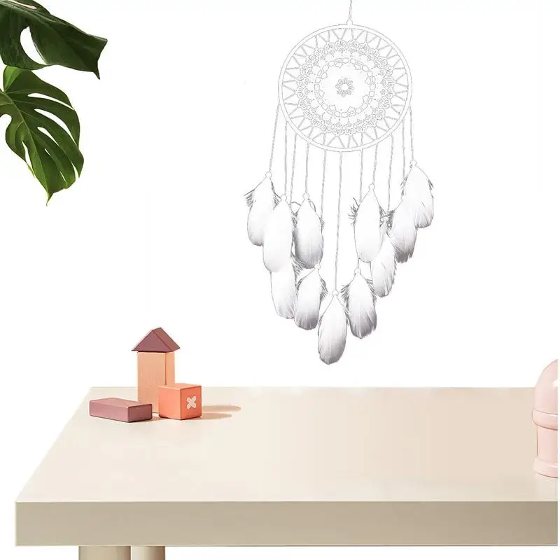 

Indian Style Dream Catcher Pendant Black And White Feather Pendant Creative Decoration Pendant Dream Catcher Wall Pendant Gift