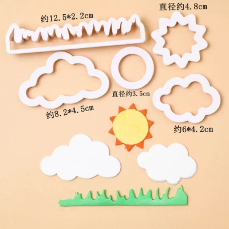 Description Picture 5 of item5Pcs Grass Sun Cloud Cake Cutter Sugar Craft Cookie Mold Fondant Reusable Kitchen Baking Decorating Tools Biscuit Cupcake Pastry