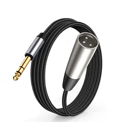 Premium Braided Audio Cable: 1/4 Inch TRS to XLR 3 - Pin for Guitar, Microphone, Speaker, Mixer (6.35 to XLR Male)