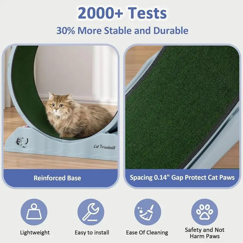 Cat Wheel Exerciser Quiet Workout Equipment For Kitten Large Cat Wheel Exerciser For Indoors Safety Kitten Treadmill With Teaser