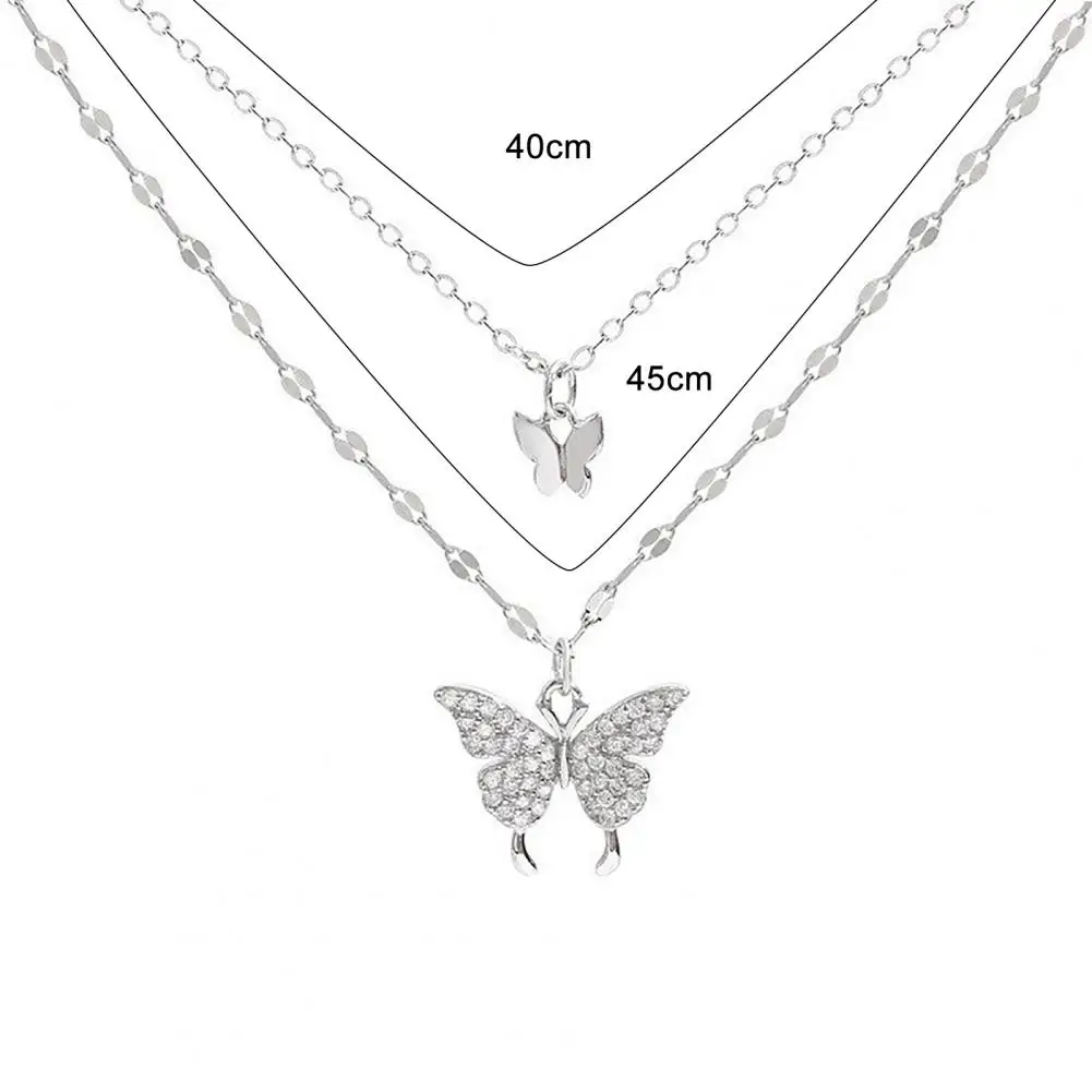 2023 New Butterfly Necklace Double Layer Rust-proof Alloy 2023 New Butterfly Necklace Double Layer Rust-proof Alloy