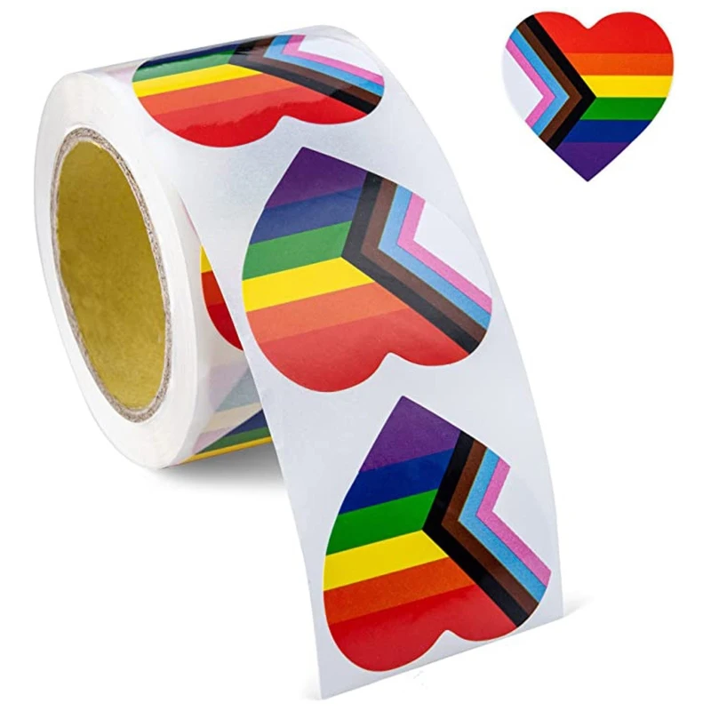 Decorative Stickers Gay Pride Stickers 500pcs/Roll For Bag Cup Vase