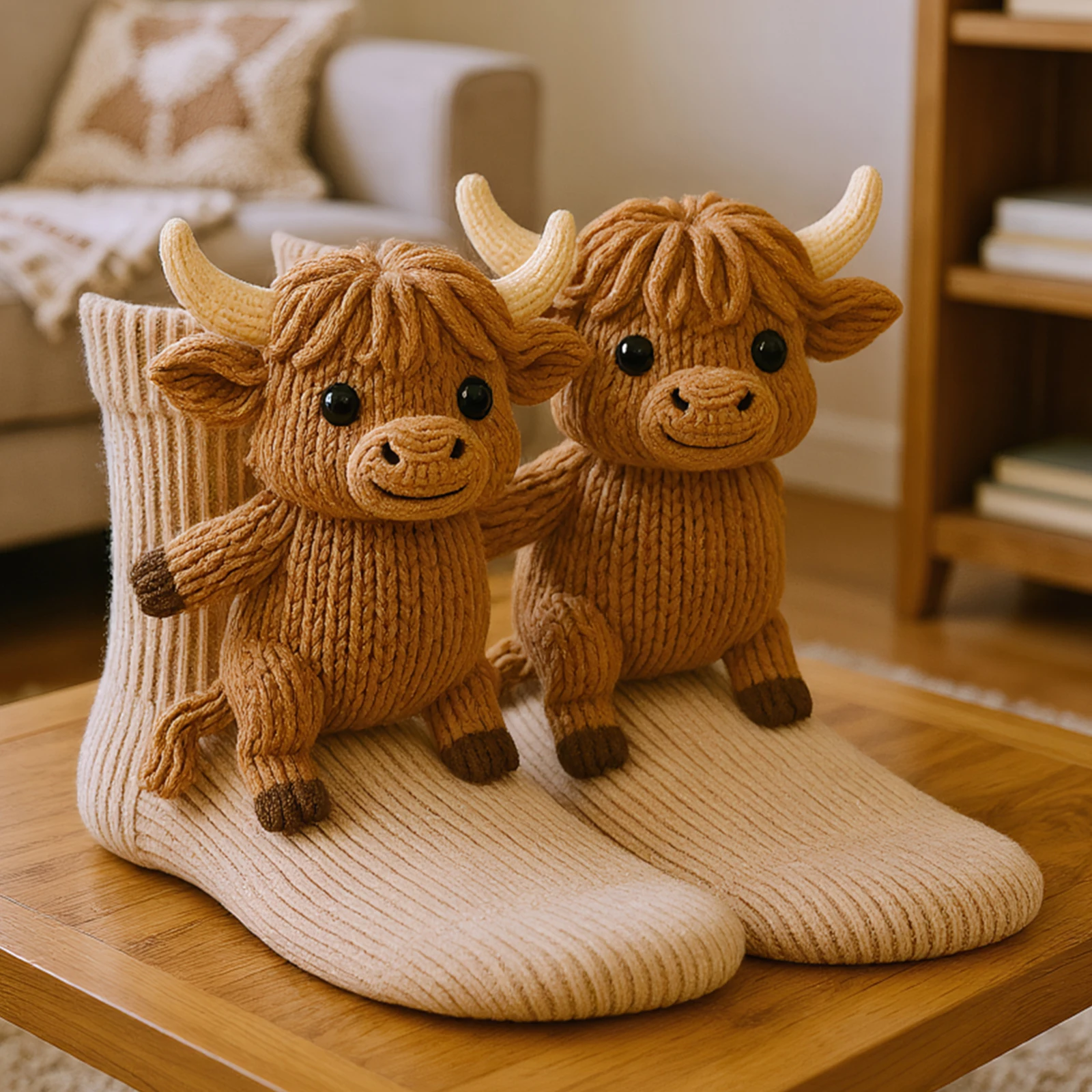 3D Knitted Cute Animal Socks Novelty Koala Cat Sloth Hug Sock Handmade Crocheted Warm Socks Funny Santa Stockings Christmas Gift